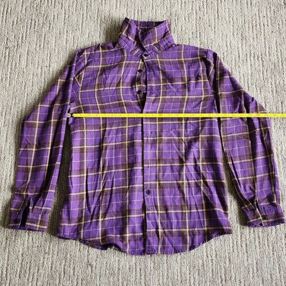 Shein Purple Plaid Long Sleeve Shirt - Picture 1 of 4